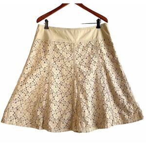Axcess Women’s Size 14 Cotton Floral Mesh Lace A-line Flare Skirt Knee Length